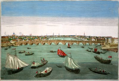 Westminster Bridge, London, tidlig til midten av 1700-tallet av English School