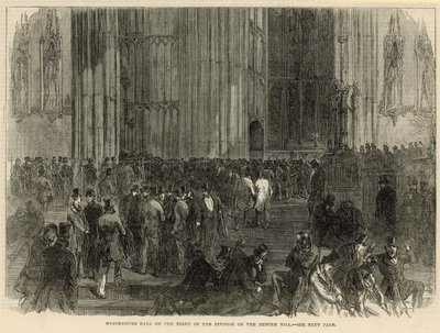 Westminster Hall natten til divisjonen på reformforslaget av English School