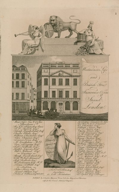 Westminster Life og britiske brannforsikringskontorer av English School