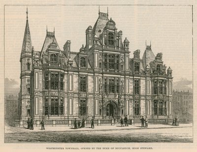 Westminster rådhus, åpnet av hertugen av Buccleuch, High Steward av English School