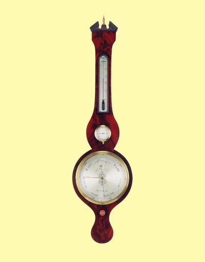 Hjulbarometer, J. Ortelli & Co., første halvdel av 1800-tallet av English School