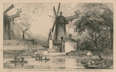 White Lead Mills nær Islington, hentet fra hagen til Rosemary Branch av English School