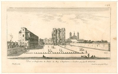 Whitehall. Etsning av Israel Silvestre, 1640 av English School