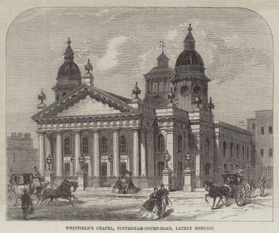 Whitfield's Chapel, Tottenham-Court-Road, nylig gjenoppbygd (gravering) av English School