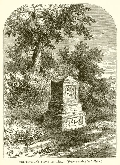 Whittingtons Stone i 1820 av English School