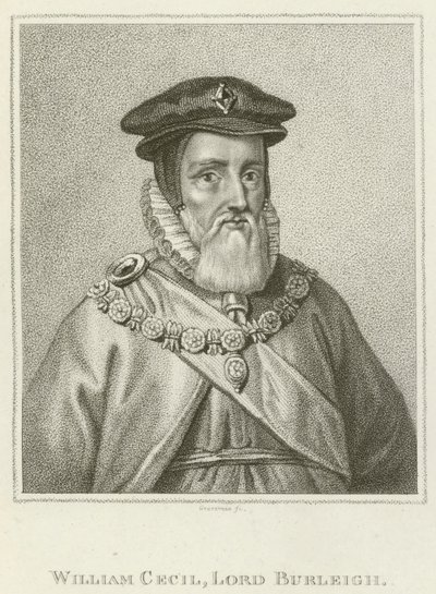 William Cecil, Lord Burleigh (gravering) av English School