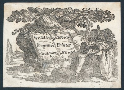 William Darton, gravør og trykker, handelskort av English School