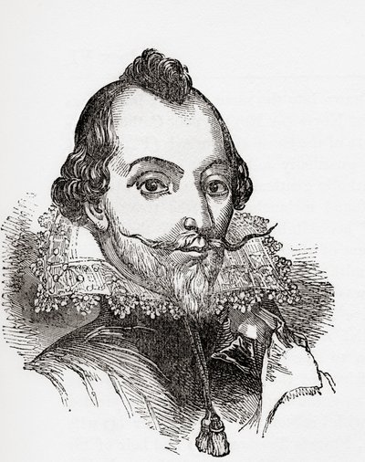 William Drummond, kalt «av Hawthornden», skotsk poet, fra Old England: A Pictorial Museum, publisert 1847 av English School