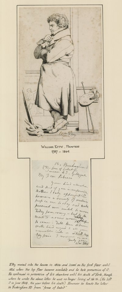 William Etty som bodde på nr. 14 Buckingham Street av English School