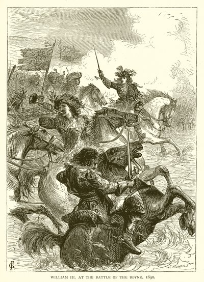 William III i slaget ved Boyne, 1690 av English School