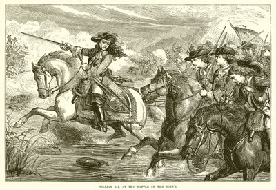 William III i slaget ved Boyne av English School
