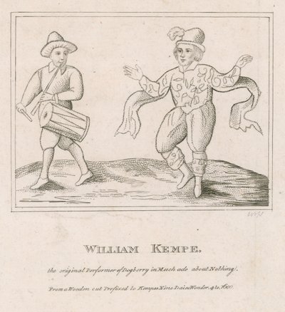 William Kempe, den originale utøveren av Dogberry i Much Ado About Nothing av English School
