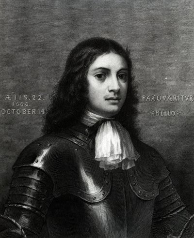William Penn i en alder av tjueto, trykk laget av S. A. Schoff, 1862 (gravering) av English School