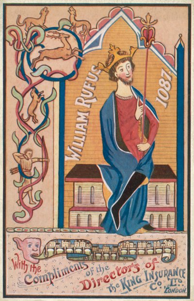 William Rufus (fargelitografi) av English School