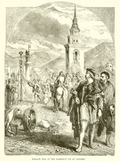 William Tell på markedsplassen i Altdorf av English School