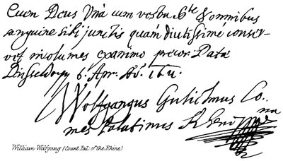William Wolfgang (greve Pal: av Rhinen) av English School