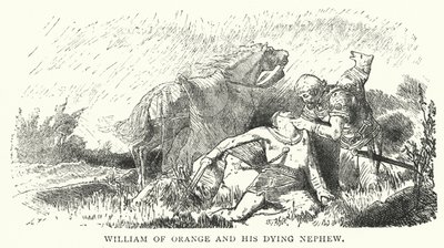 William av Orange og hans døende nevø (gravering) av English School