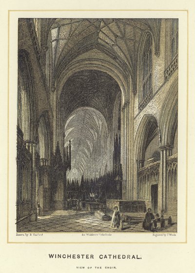 Winchester Cathedral, utsikt over koret av English School