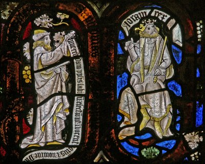 Window Ew som viser Tree of Jesse-figurer: en profet og Joram av English School