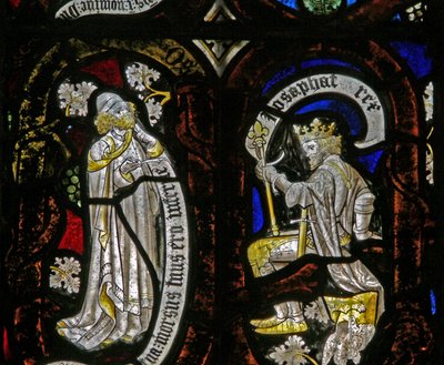 Window Ew som viser Tree of Jesse-figurer: en profet og Josaphat (sic) av English School