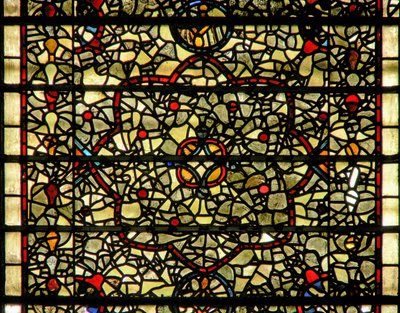 Window Five-Sisters som viser grisaille av English School