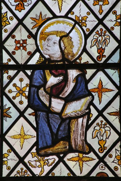 Window St Nectan Chapel Ew som viser St John fra en korsfestelsesscene av English School