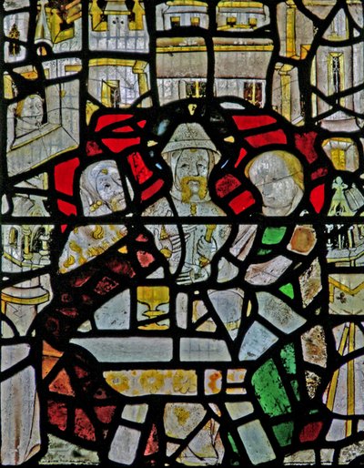 Fenster Ww zeigt eine Auferstehungsszene: Das Abendmahl in Emmaus von English School