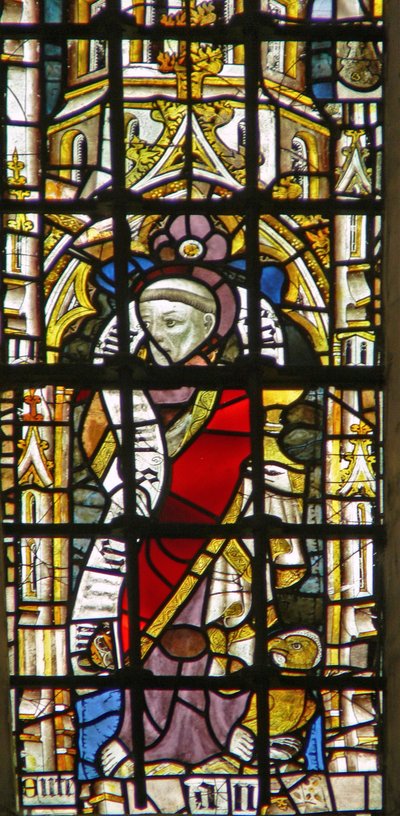 Window Ww som viser en fragmentarisk figur av English School