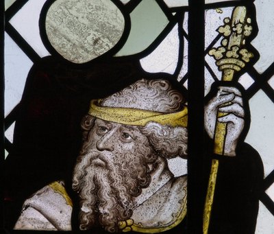 Vindu som viser en detalj fra St Christopher-vinduet av English School