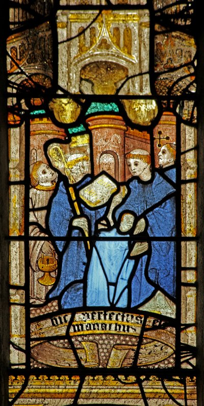 Vindu n5 som viser St. Neot blir en munk av English School