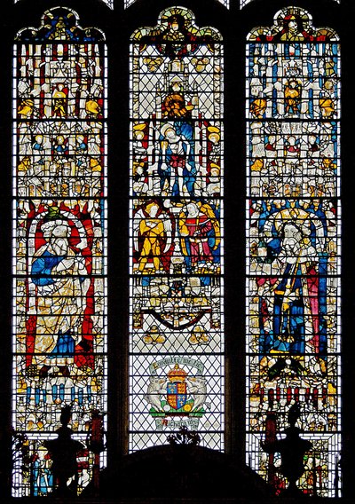 Vindu w12 som viser Corpus Christi, Jesaja og kong Edwin av English School