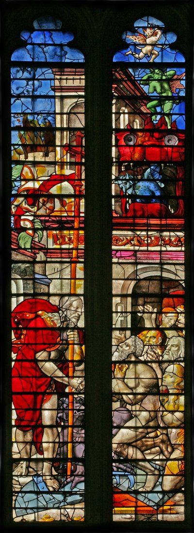 Vindu w15 som viser Harrowing of Hell av English School