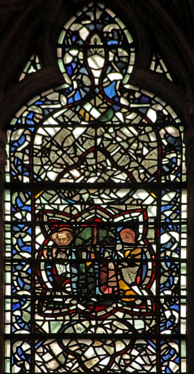 Vindu w57 som viser Jomfru Marias begravelse av English School