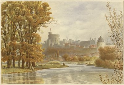 Windsor Castle fra Themsen av English School
