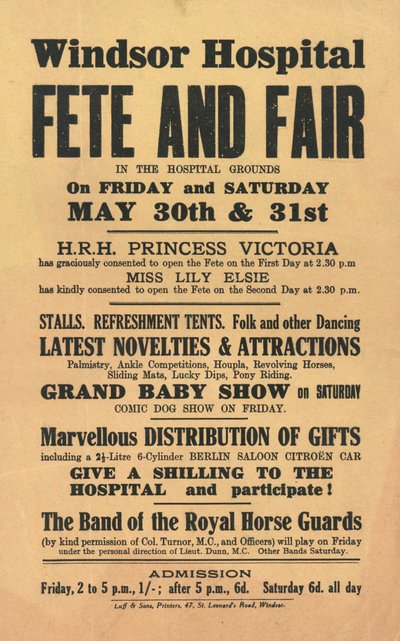 Windsor Hospital, Fete and Fair (trykk) av English School