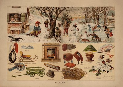 Vinter (fargelitografi) av English School