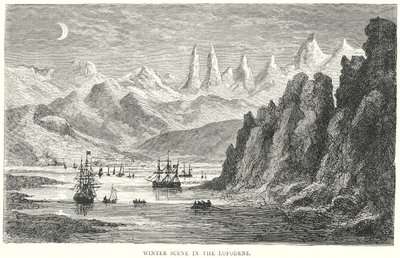 Vinterscene i Lofoden (gravering) av English School