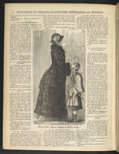 Kvinne og barn. Supplement. Weldon's Illustrated Dressmaker : (Weldons Illustrated Dressmaker and Milliner.). 1880 av English School