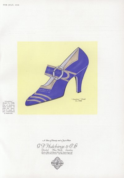 Skoreklame for kvinner, 1930-tallet av English School