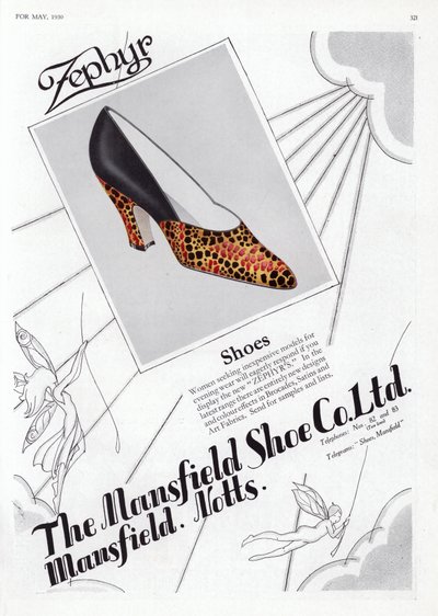 Skoreklame for kvinner, 1930-tallet av English School