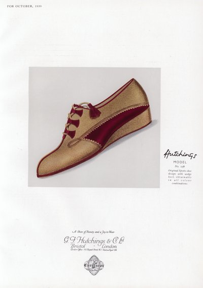 Skoreklame for kvinner, 1930-tallet av English School
