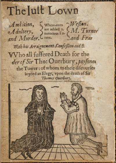 Tresnitt om temaet drapet på Sir Thomas Overbury. Sir Thomas Overbury var en engelsk poet og essayist, også kjent for å være offer for et drap som førte til en skandaløs rettssak. av English School