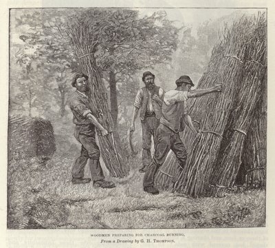 Tremenn forbereder seg på trekullbrenning av English School