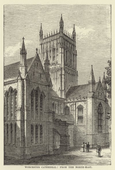 Worcester Cathedral, fra nord-øst av English School