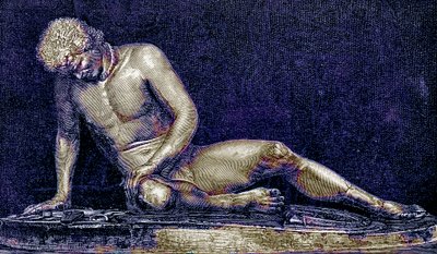 Wounded Gaul, illustrasjon fra History of Rome av Victor Duruy, utgitt 1884 (digitalt forbedret bilde) av English School