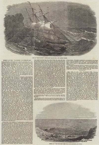 Vraket av "Tayleur," i Dublin Bay (gravering) av English School
