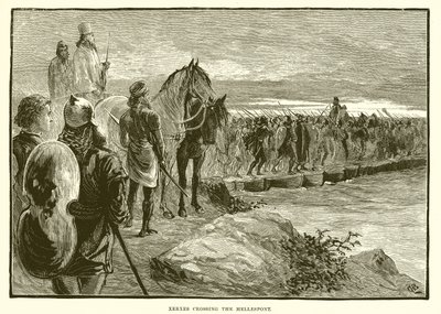 Xerxes krysser Hellespont av English School