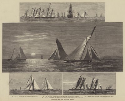 Yachting på Isle of Wight (gravering) av English School
