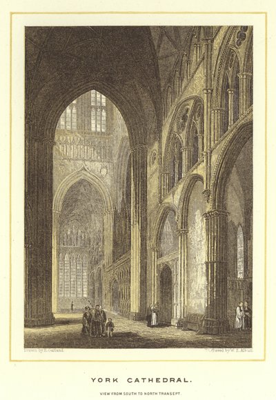 York Cathedral, utsikt fra sør til nord transept av English School