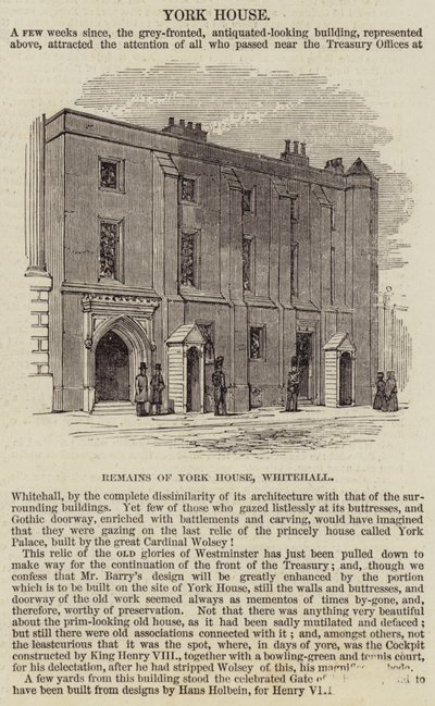 York House, Whitehall (gravering) av English School